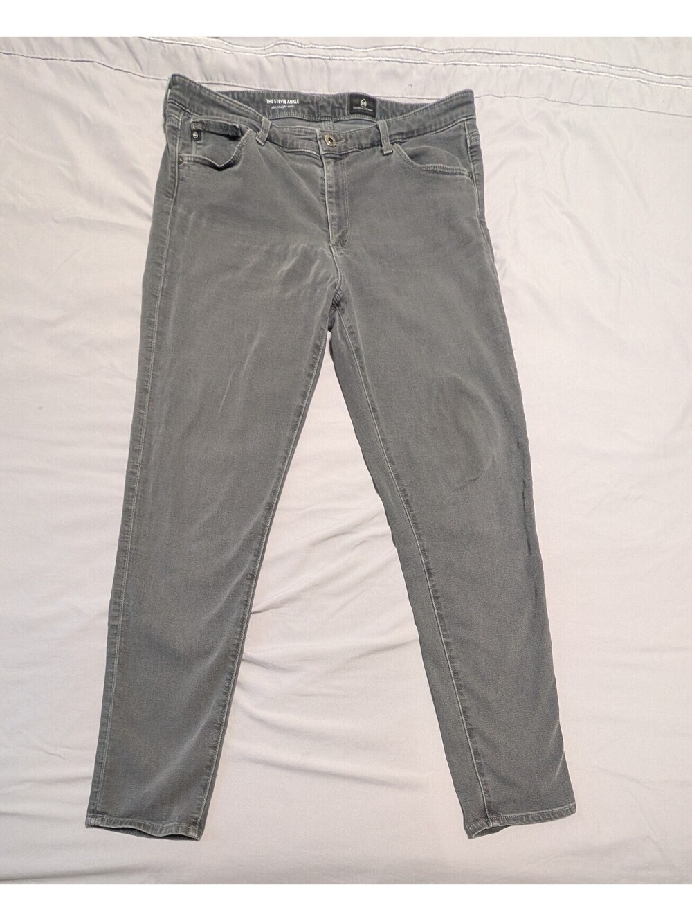 AG Adriano Goldschmied The Stevie Ankle Jeans Grey Slim Straight 31R USA